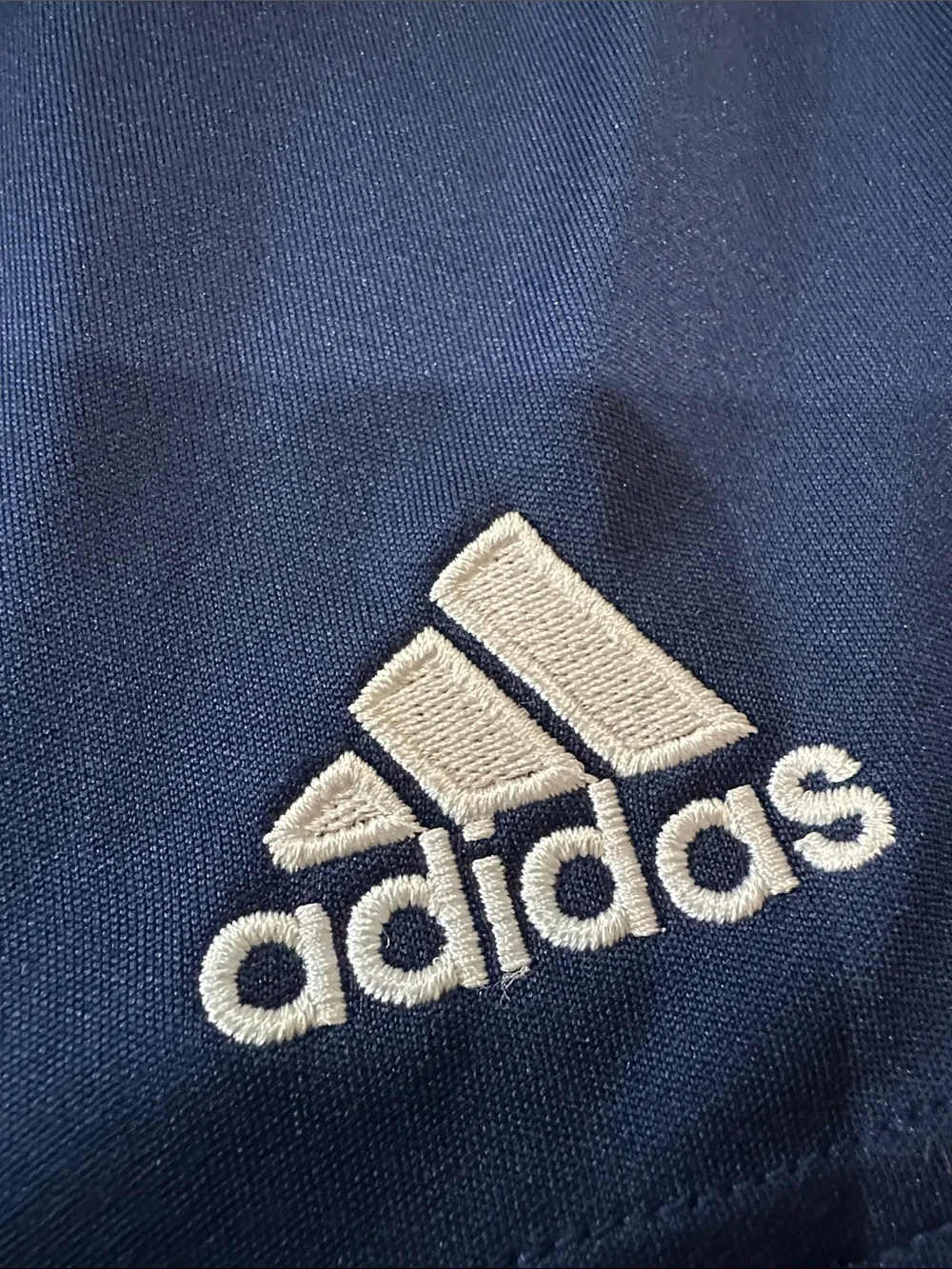 adidas Navy Performance Athletic Shorts with Logo- youth small
